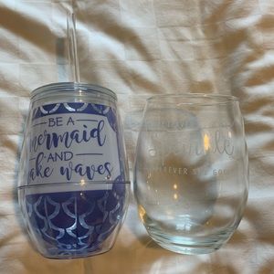 Stemless wine glass combo